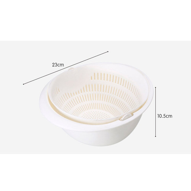 Pack of 2 Double Drain Basket Bowl Strainer