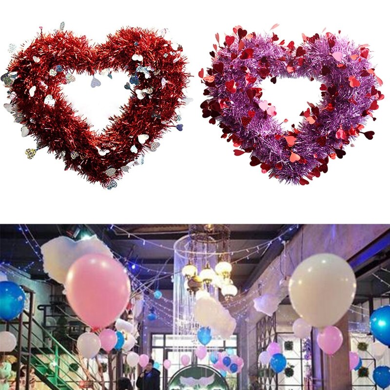Valentine Heart Wreaths with Foil Decorations