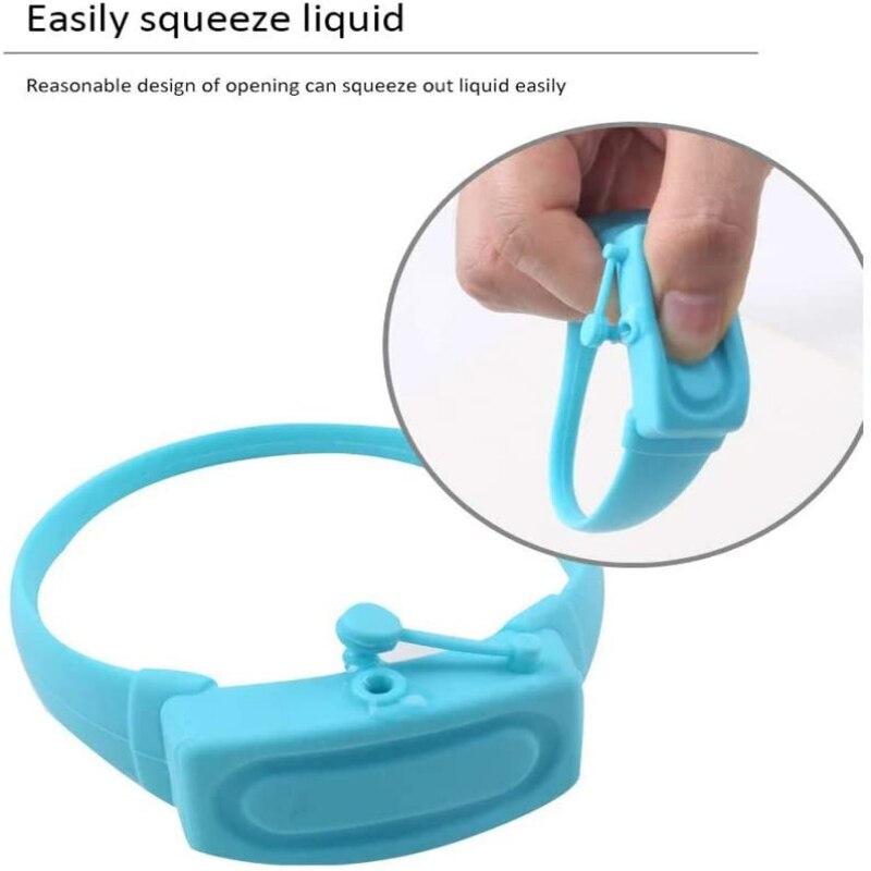 Portable Hand Sanitizer Dispensing Silicone Wearable Dispenser Pump Wrist Band