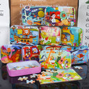 Set of 2 Different Wooden Jigsaw Puzzles Toys for Children