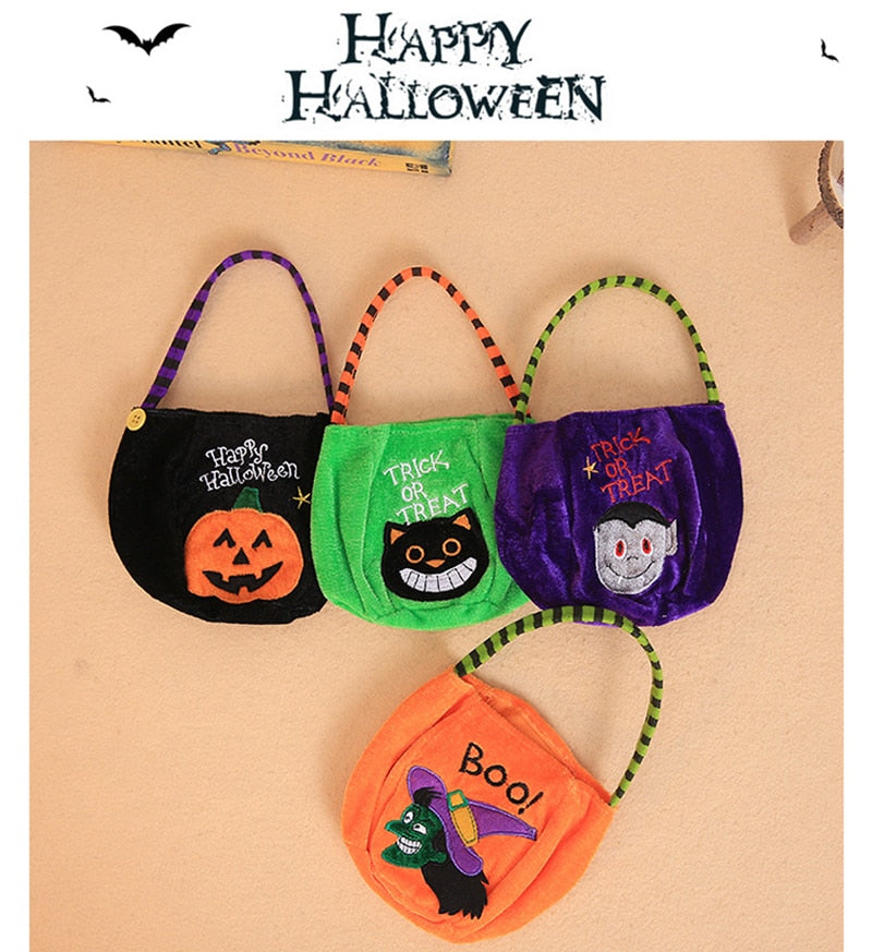 Halloween Loot Party Kids Pumpkin Trick Treat Candy Tote Bags