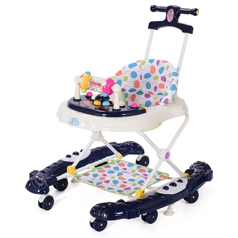 Baby Walker with 8 Wheels Rollover Multifunctional Learning Walker Car