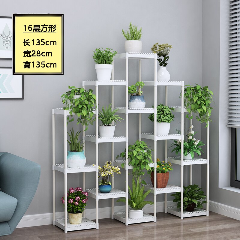Flower Shelf Indoor Balcony Stand Plastic Frame Rack