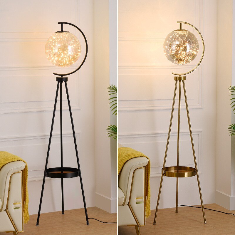 Floor Lamp for Living Room with Glass Ball