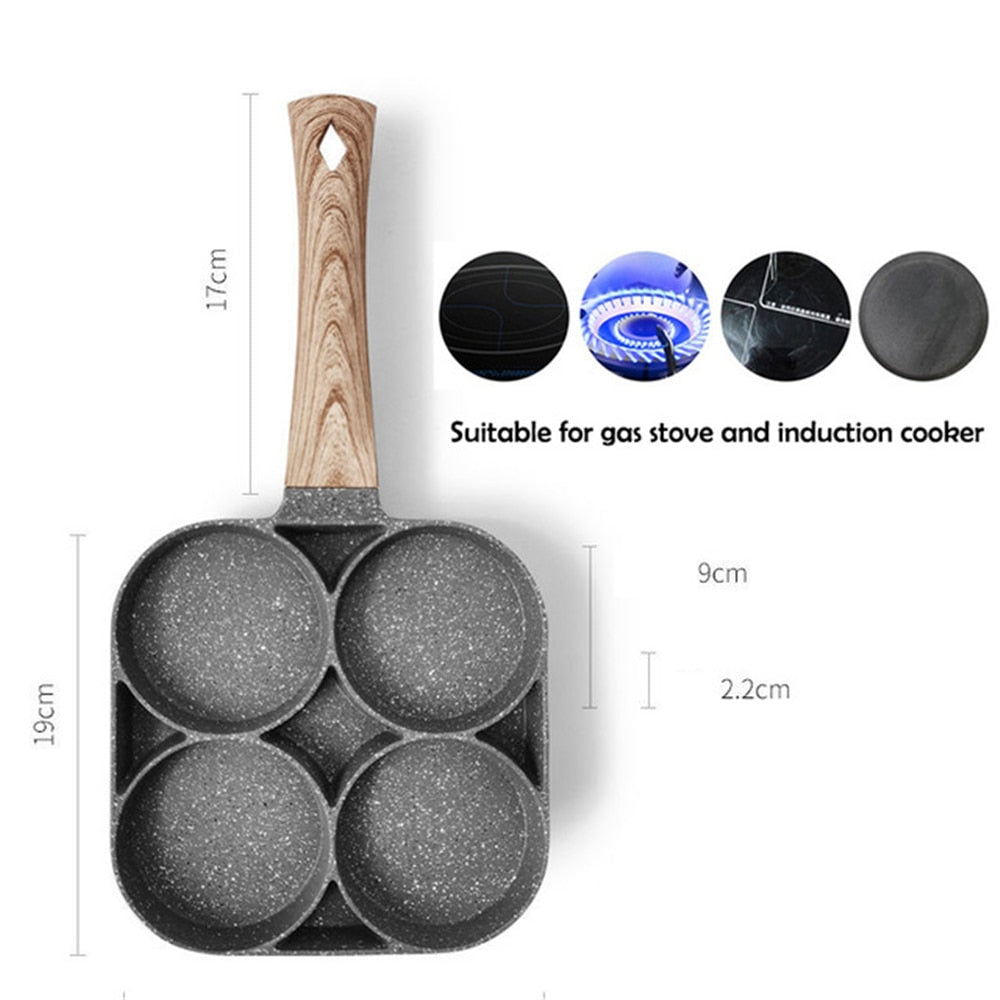 Four-hole Frying Pot Pan Non-stick