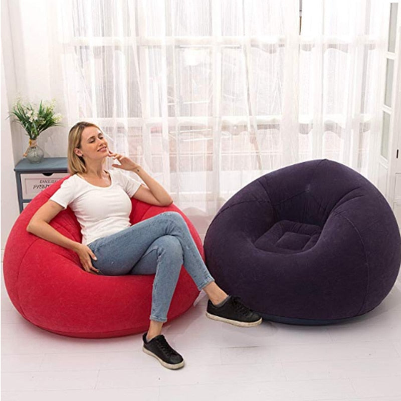 Lazy Inflatable Sofa Chair PVC Lounger Seat Bean Bag