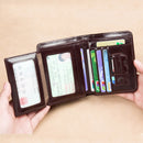 RFID Men's Wallet Purse Genuine Leather Vintage Card Holder