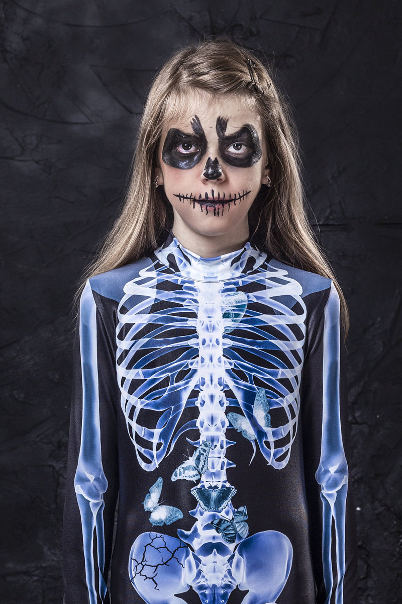 Halloween Party Skull Skeleton Costumes Kids Child Scary Monster Demon Devil