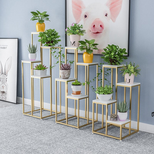 Nordic Plant Stand Indoor Metal Iron Marble Decor