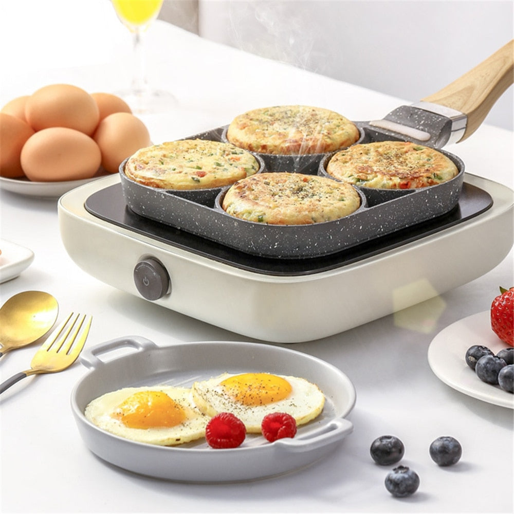 Four-hole Frying Pot Pan Non-stick