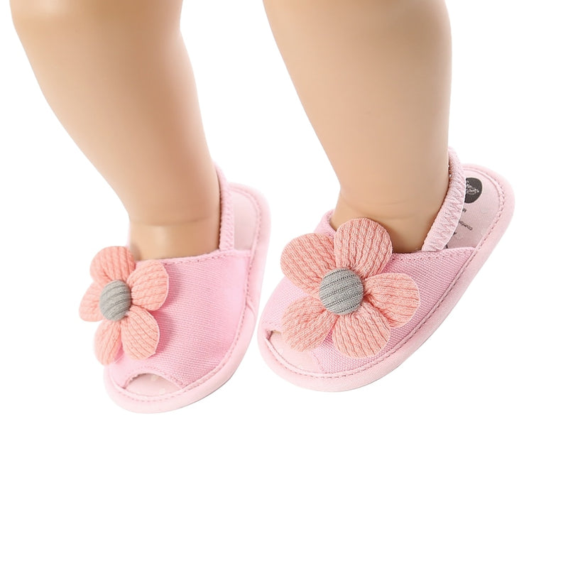 Set of 2 - Baby Shoes Newborn Baby Girl Sunflowers Sandals