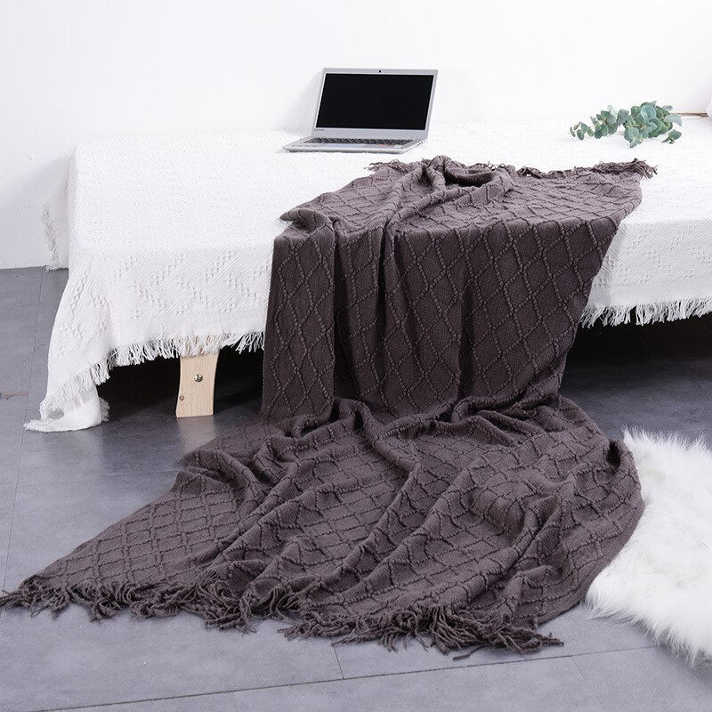 Nordic Knitted Throw Thread Sofa Blanket Home Decor