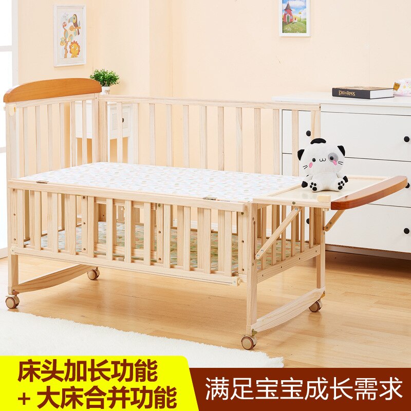 Solid Wood Crib Paint-Free Baby Bed Bassinet