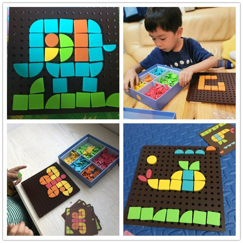 Mideer Puzzle Children Toys Geometric Shape Mosaic Puzzle ABS Educational