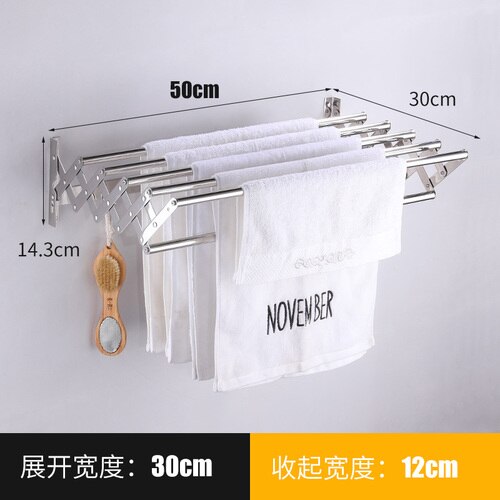 Folding Towel Rack Stainless Steel Wall Mount Drying Rack