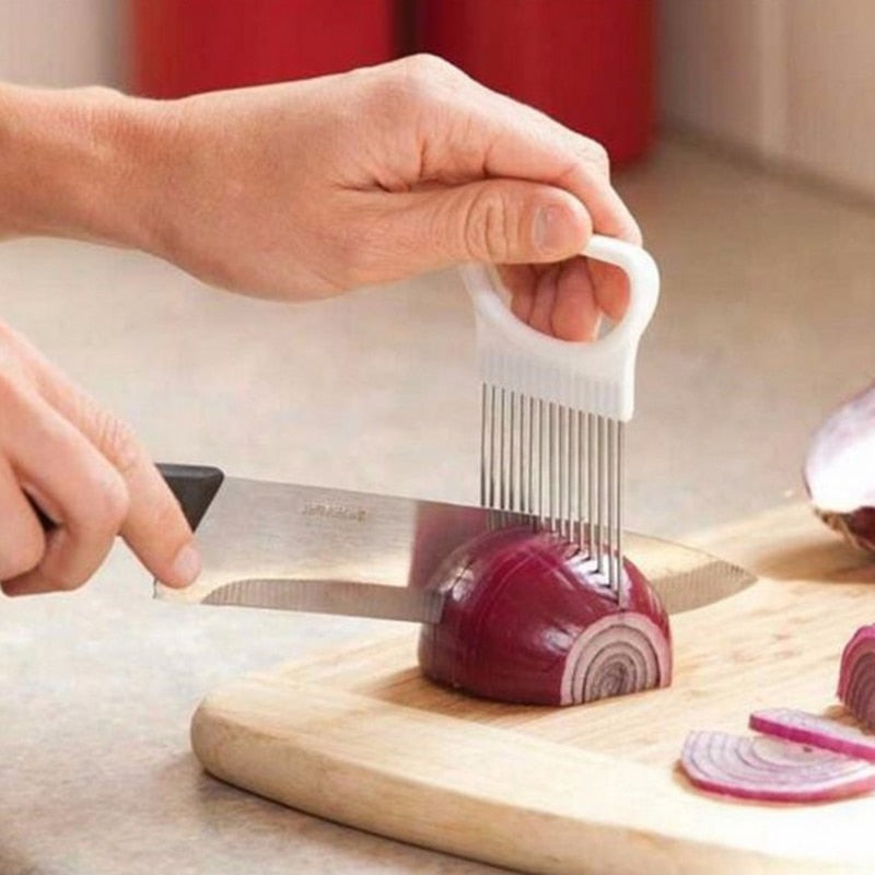 Onion Tomato Fruits Cutter Fork Slicer Knife