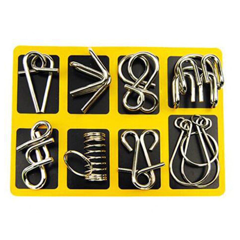 Metal Wire Puzzle IQ Mind Brain Teaser Puzzles Game Educational Toys