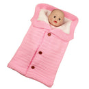 Infant Baby Knitted Warm Swaddle Sleeping Bag Button Blanket Fleece