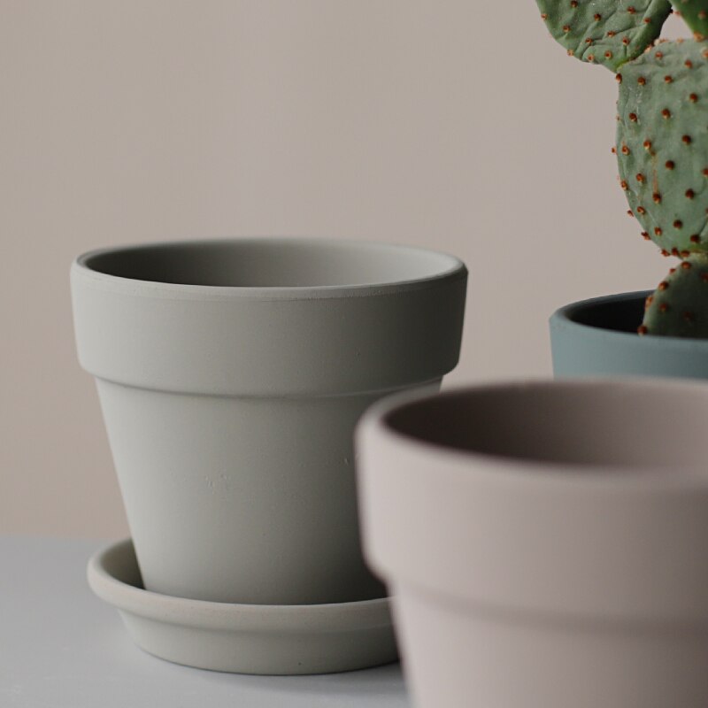 Set of 3 Pots - Morandi Garden Potted Plant Ceramic Pot Succulents Pot Flowerpot