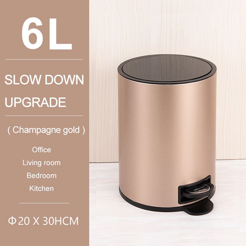 Trash Bin 6L 10L 12L With Cover Stainless Steel