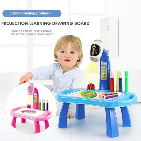 LED Projector Art Drawing Table Toys Kids Painting Board