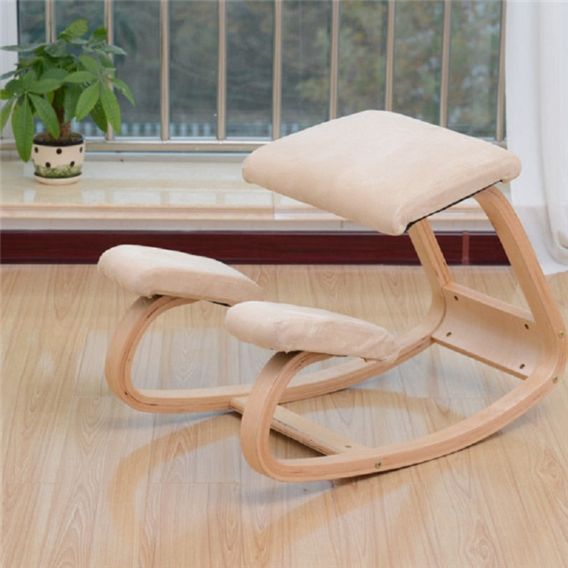 Ergonomic Kneeling Chair Stool Rocking Wooden