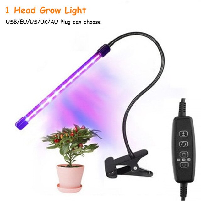 USB Timer LED Grow Light Plant Lamp Full Spectrum Phyto Lamp