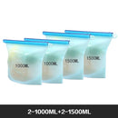Pack of 4 - BPA Free Silicone Food Storage Bag Freezer & Microwave Safe