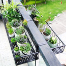 Balcony Flower Rack Suspension Iron Art Guardrail Flowerpot for Railing