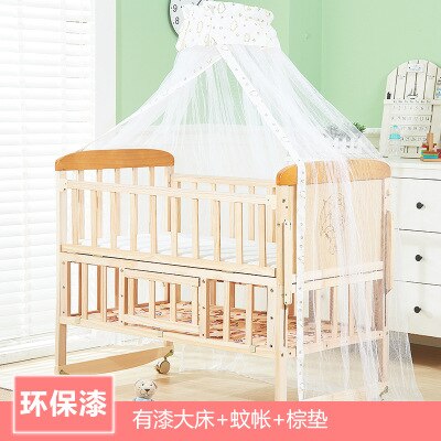 Solid Wood Crib Paint-Free Baby Bed Bassinet