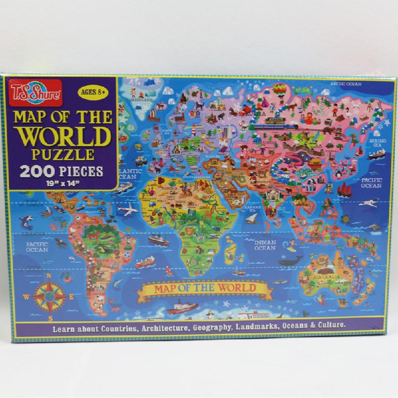 200pcs World Map Jigsaw Puzzle Games Kid Children Educational Toys