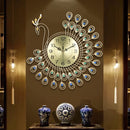 3D Peacock Wall Clock Metal Watch