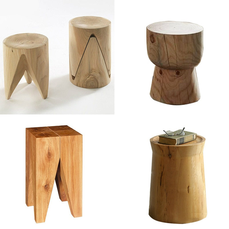 Natural Solid Wood Strong Stool Dining Stool