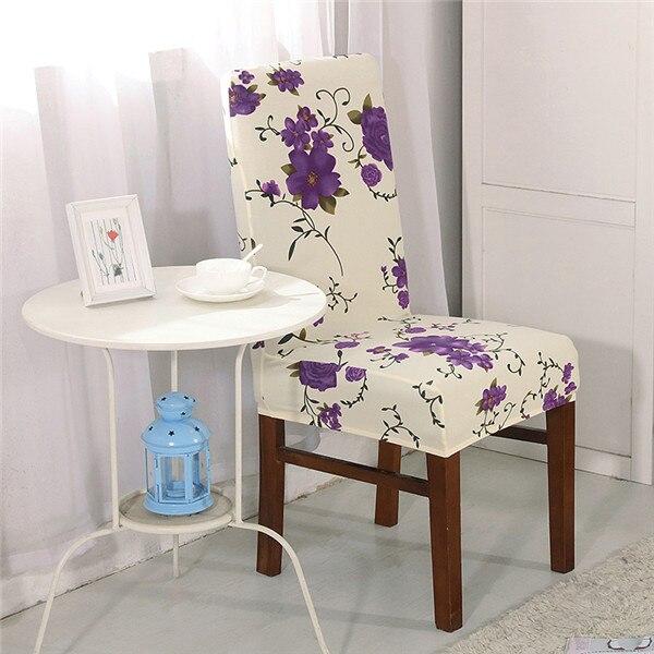 Pack of 2 - Modern Floral Pattern Elastic Chair Covers Protective Slipcover - mishiKart