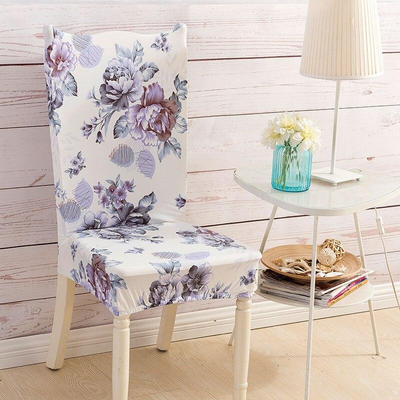 Pack of 2 - Modern Floral Pattern Elastic Chair Covers Protective Slipcover - mishiKart