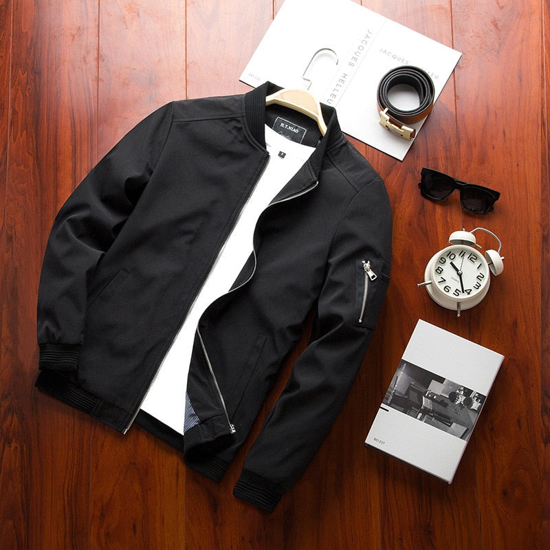 Spring New Men's Bomber Zipper Jacket Male Casual