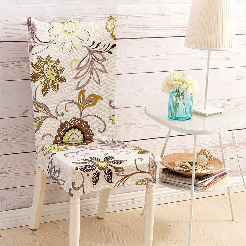 Pack of 2 - Modern Floral Pattern Elastic Chair Covers Protective Slipcover - mishiKart