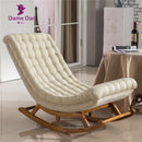 Modern Rocking Lounge Chair Fabric Upholstery and Wood Luxury Rocking Chair