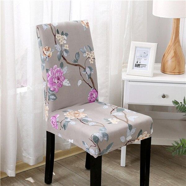 Pack of 2 - Modern Floral Pattern Elastic Chair Covers Protective Slipcover - mishiKart