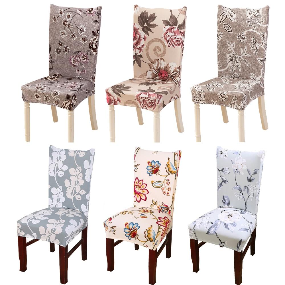 Pack of 2 - Modern Floral Pattern Elastic Chair Covers Protective Slipcover - mishiKart