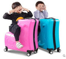 Riding Suitcase Children Trolley Travel Spinner Wheeled Luggage