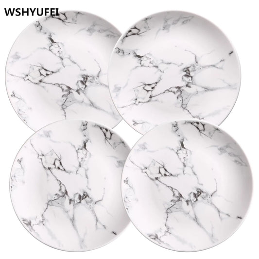 Marble Look Dinner Plates Ceramic Tableware