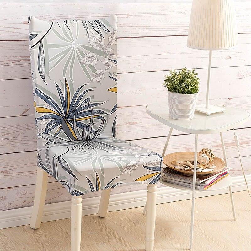 Pack of 2 - Modern Floral Pattern Elastic Chair Covers Protective Slipcover - mishiKart