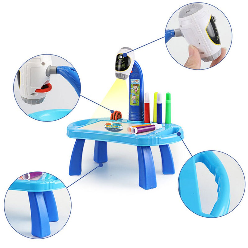 LED Projector Art Drawing Table Toys Kids Painting Board