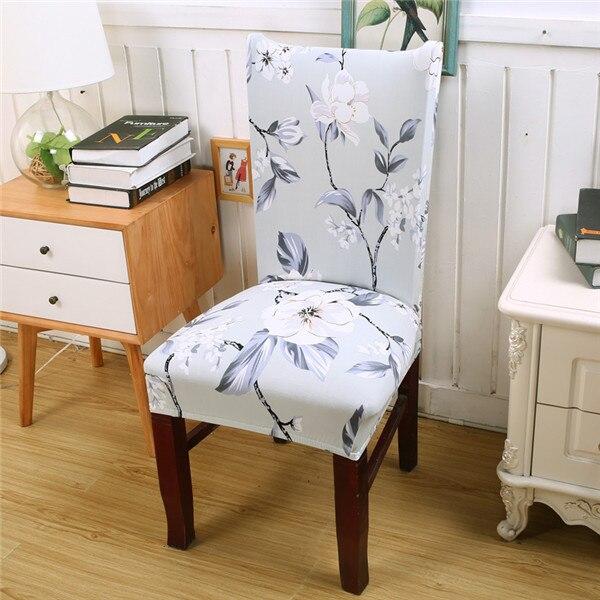 Pack of 2 - Modern Floral Pattern Elastic Chair Covers Protective Slipcover - mishiKart