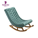 Modern Rocking Lounge Chair Fabric Upholstery and Wood Luxury Rocking Chair