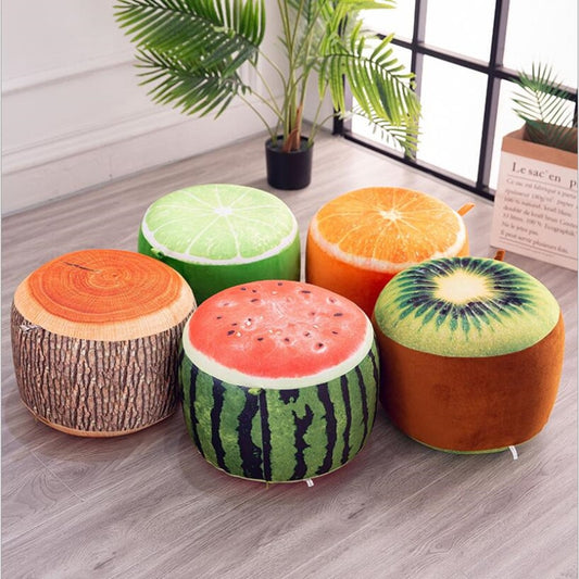 Inflatable Stool Cartoon Plush 3D Pouf Chair