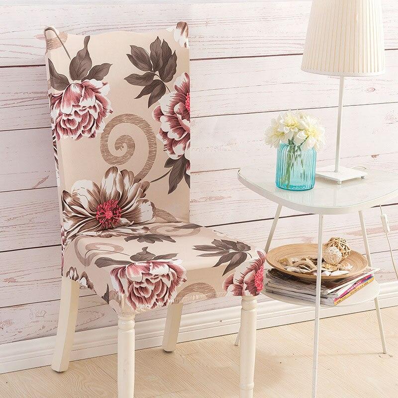 Pack of 2 - Modern Floral Pattern Elastic Chair Covers Protective Slipcover - mishiKart