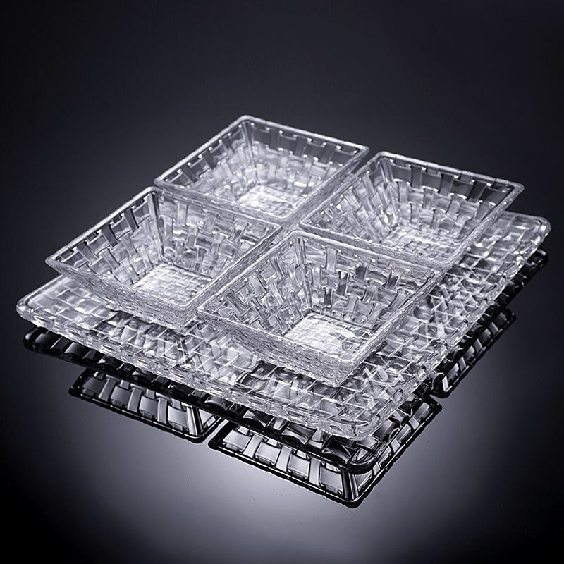 Cover Glass Plate dry fruit nut snack tray