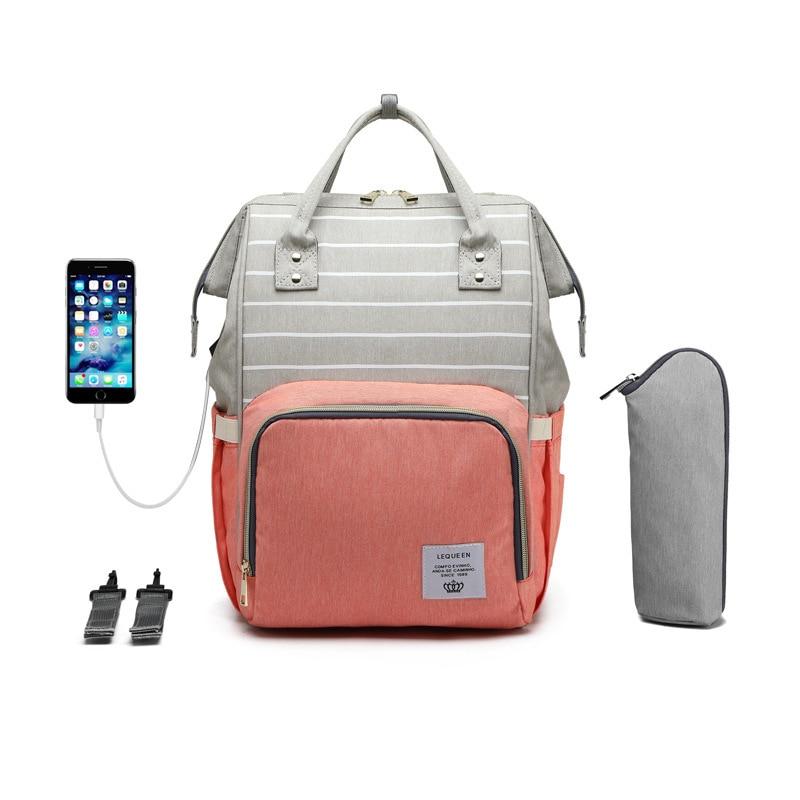Diaper Bag Waterproof Maternity Bag With USB Interface Large Capacity - mishiKart